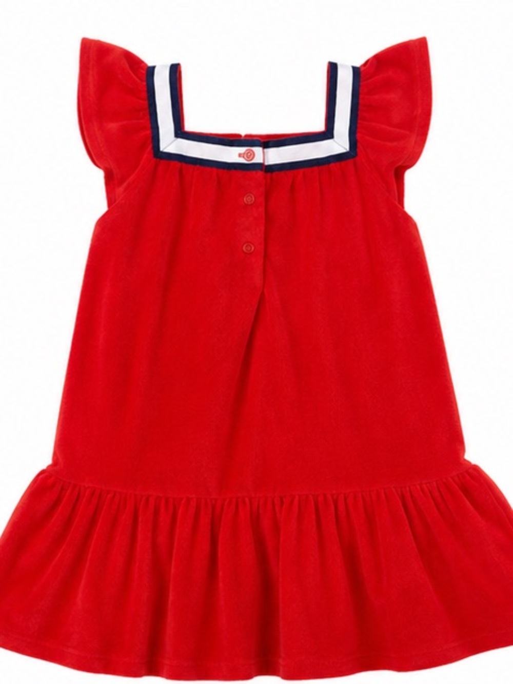 Like New Janie and Jack Patriotic Terry Cloth Sailor Dress Coastal Red Size 5 - Picture 2 of 11